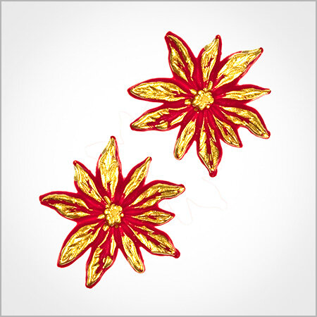 Wachsmotiv Weihnachtskerzen - Blüte, Weihnachtsstern 4,5cm, 2Stk.