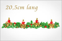 Wachsmotiv Weihnachtskerzen - Borte Advent, 4 rote Kerzen