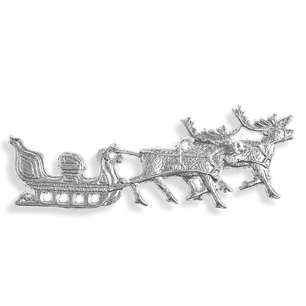 Wachsmotiv Weihnachtskerzen - Rentierschlitten silber
