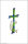 Wachsmotiv Kreuz mit Fisch, grün-blau-gold