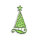Wachsmotiv Weihnachtskerzen - Grün-silbriges Tannenbaum-Ornament 6.5cm