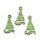 Wachsmotiv Weihnachtskerzen - Grün-silbriges Tannenbaum-Ornament 4cm. 3 St.