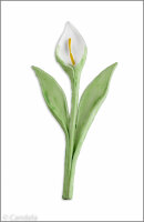 Wachsmotiv Callas mit Stängel u. Blättern