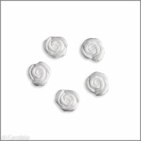 Wachsmotiv Rosenblüte 1,2 cm weiß 5 St.