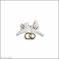 Wachsmotiv Hochzeitskerze - Tauben mit Ringen...