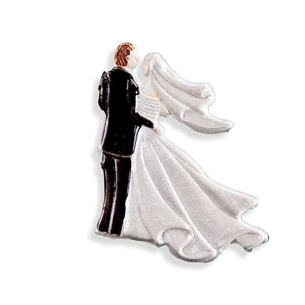 Wachsmotiv Hochzeitskerze - Hochzeitspaar 6.5x5.5cm bemalt