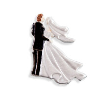 Wachsmotiv Hochzeitskerze - Hochzeitspaar 6.5x5.5cm bemalt