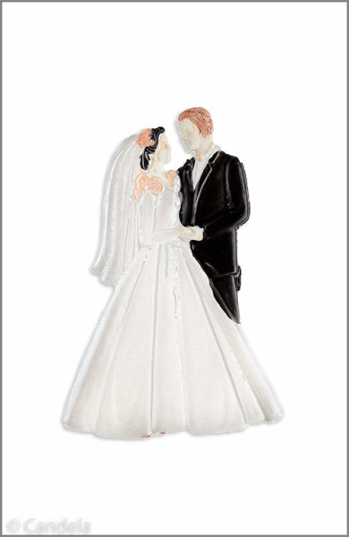 Wachsmotiv Hochzeitskerze - Hochzeitspaar 10x6,5cm bemalt