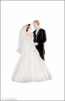 Wachsmotiv Hochzeitskerze - Hochzeitspaar 10x6,5cm bemalt