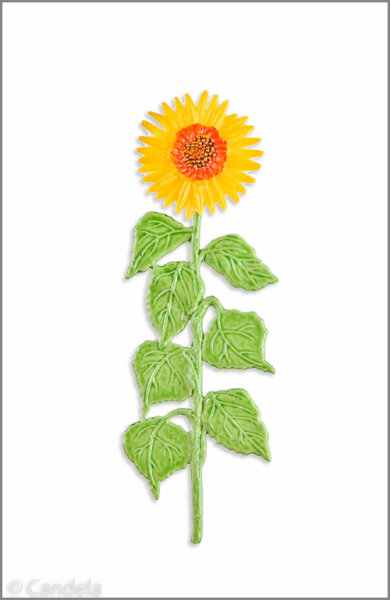 Wachsmotiv große Sonnenblume mit Stängel
