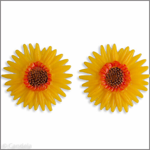 Wachsmotiv Blüte Sonnenblume 3,8cm 2 St., zum Kerzen gestalten