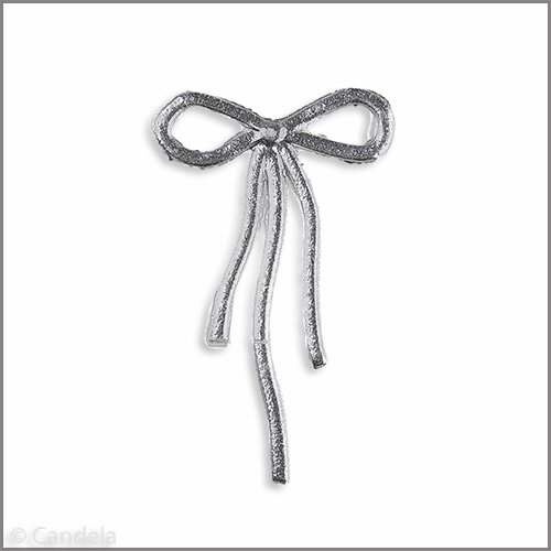 Wachsmotiv Hochzeitskerze - Schleife silber