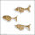 Wachsmotiv - Fische weiß-gold 3 St.