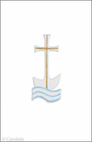 Wachsmotiv Schiff mit Kreuz und Wasser