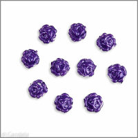 Wachsmotiv Rosenblüte 1cm lila-perlmutt 10 St.