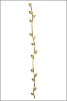 Wachsmotiv Zierliche Blätterranke gold, 21cm