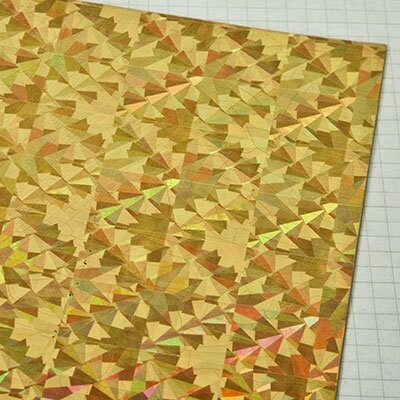 Wachsplatten Holografie gold versetzte Dreiecke - 10x20cm
