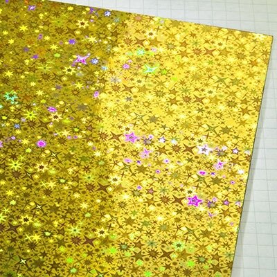 Wachsplatten holografische Sterne gold - 10x20cm