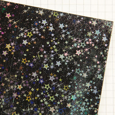 Wachsplatten holografische Sterne schwarz - 10x20cm