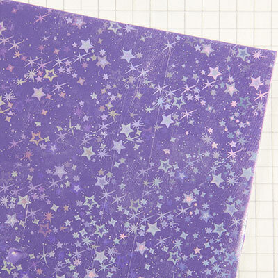 Wachsplatten holografische Sterne lila - 10x20cm