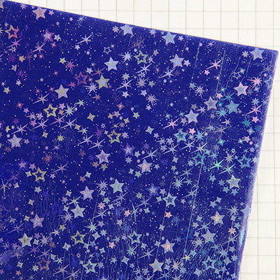 Wachsplatten holografische Sterne blau - 10x20cm