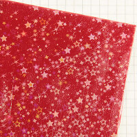 Wachsplatten holografische Sterne rot - 10x20cm