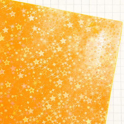 Wachsplatten holografische Sterne orange - 10x20cm