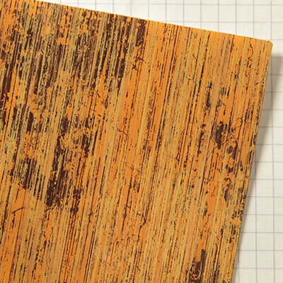 Wachsplatten Antikstreifen orange-braun - 10x20cm
