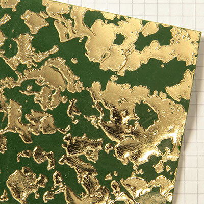 Wachsplatten Goldbrokat grün - 10x20cm