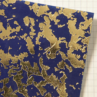 Wachsplatten Goldbrokat dunkelblau - 10x20cm