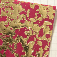 Wachsplatten Goldbrokat weinrot - 10x20cm