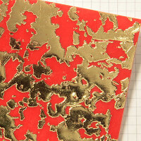 Wachsplatten Goldbrokat mittelrot - 10x20cm