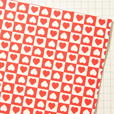 Wachsplatten weiß-rote Herzen - 10x20cm