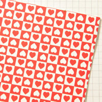 Wachsplatten weiß-rote Herzen - 10x20cm
