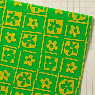 Wachsplatten Blümchen grün - 10x20cm