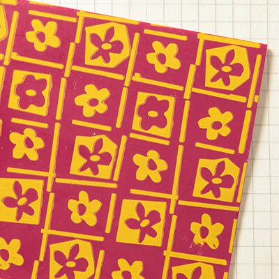 Wachsplatten Blümchen weinrot - 10x20cm