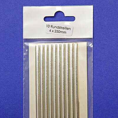 Verzierwachs Wachsstreifen rund silber 4/250mm