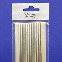 Verzierwachs Wachsstreifen rund silber 4/250mm