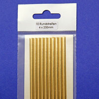 Verzierwachs Wachsstreifen rund gold 4/250mm