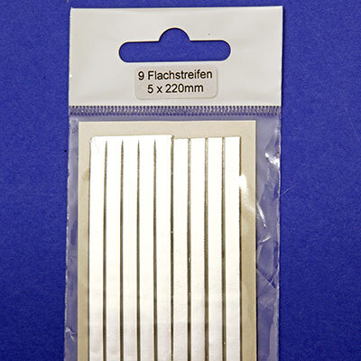 Verzierwachs Wachsstreifen flach silber 5/220mm - 9St.