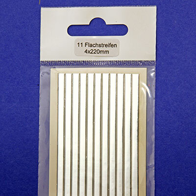 Verzierwachs Wachsstreifen flach silber 4/220mm - 11St.