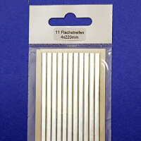 Verzierwachs Wachsstreifen flach silber 4/220mm - 11St.