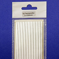 Verzierwachs Wachsstreifen flach silber 3/220mm - 16St.