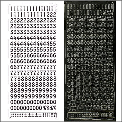 Sticker Zahlen 9mm schwarz