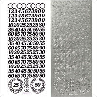 Sticker Jubiläums-Zahlen 10mm silber