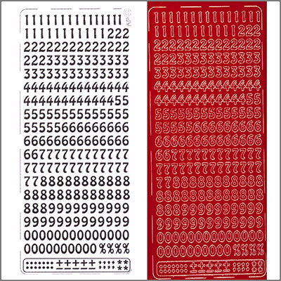 Sticker Zahlen 9mm rot