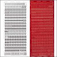 Sticker Zahlen 9mm rot