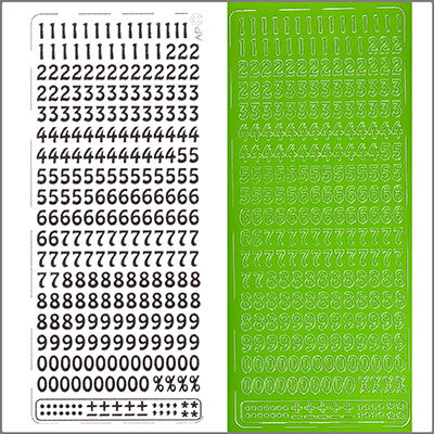Sticker Zahlen 9mm grün