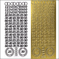 Sticker Jubiläums-Zahlen 10mm gold