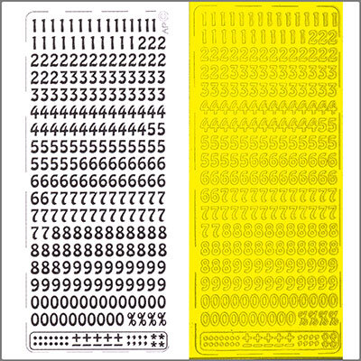 Sticker Zahlen 9mm gelb